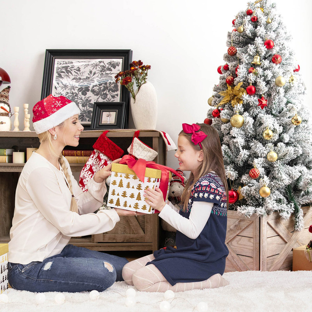 Costway Brown Christmas Tree Box Stand Small Image 4