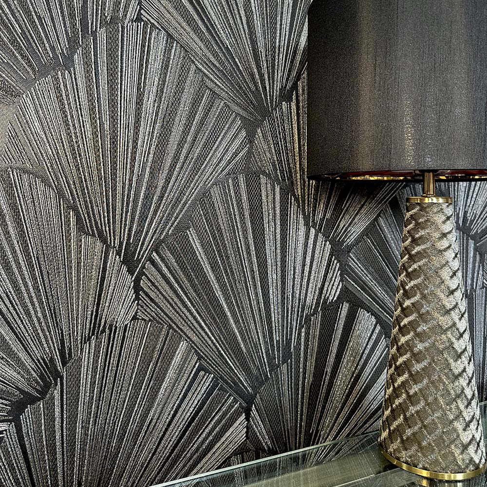 Belgravia Decor Allegra Black Vinyl Wallpaper Image 5