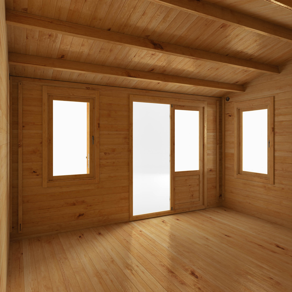 Mercia 13.1 x 13.1ft Home Office Log Cabin Image 5