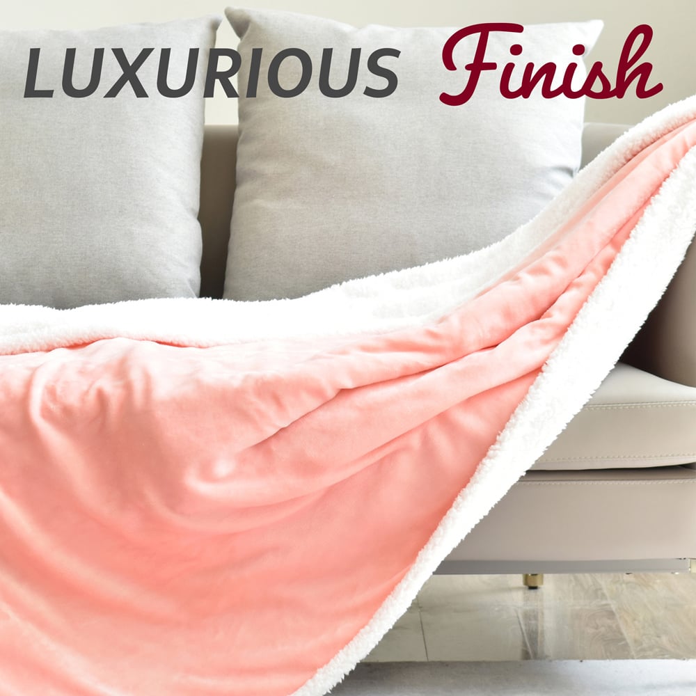 GlamHaus Light Pink Electric Throw 160 x 130cm Image 2