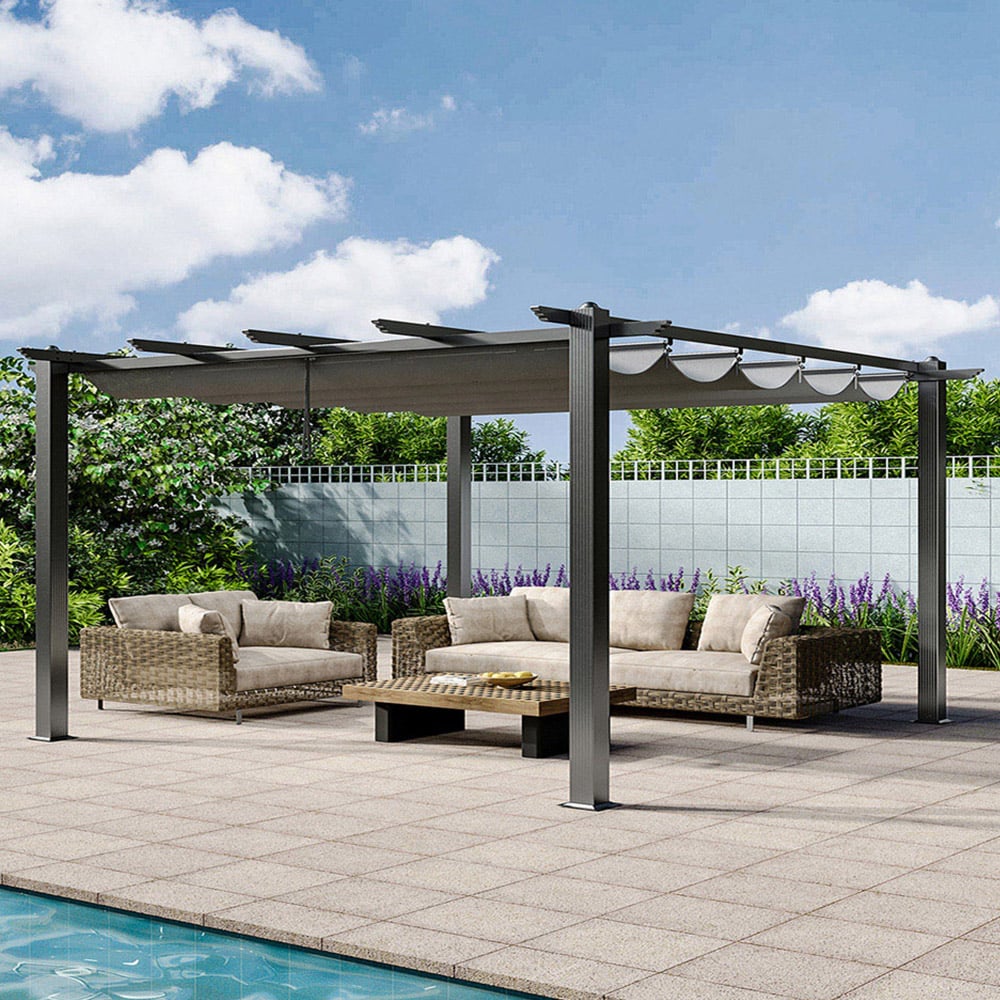 Living and Home 2.8 x 3m Aluminium Patio Deck Pergola Image 1