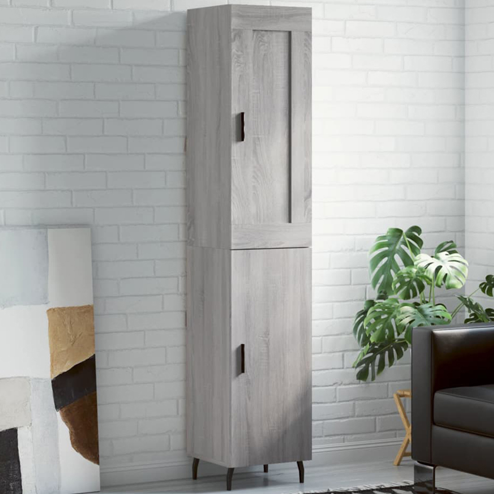 vidaXL 2 Door Grey Sonoma Highboard Image 1