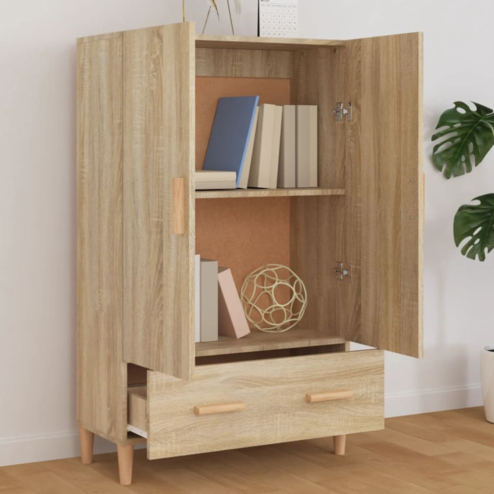 vidaXL 2 Door Single Drawer Sonoma Oak Highboard Image 1