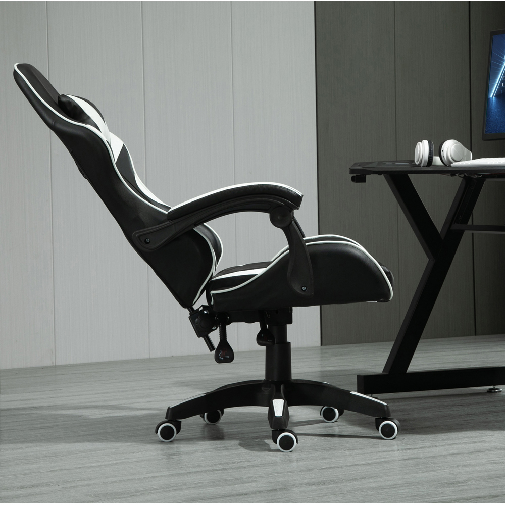 White Tilt and Swivel Computer Chair Image 3