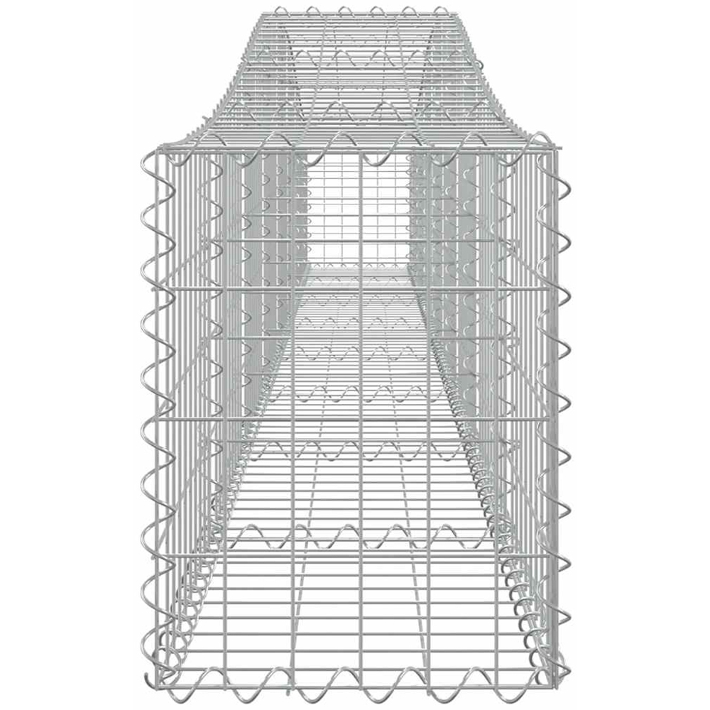vidaXL Silver Galvanised Iron Arched Gabion Basket 400 x 30 x 40/60cm Image 3