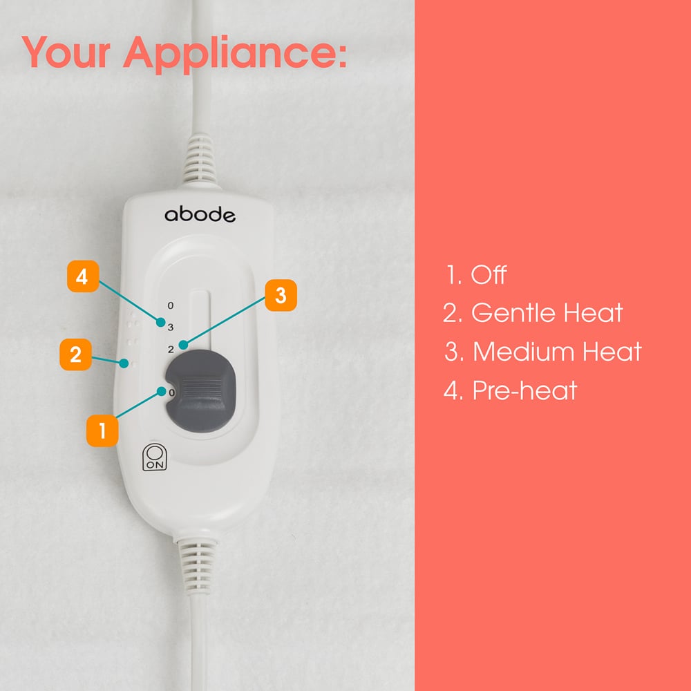 Abode AESB1001 White Single Electric Underblanket 70 x 150cm Image 8