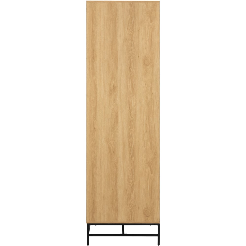 Florence Albany 4 Door Black and Oak Wardrobe Image 3