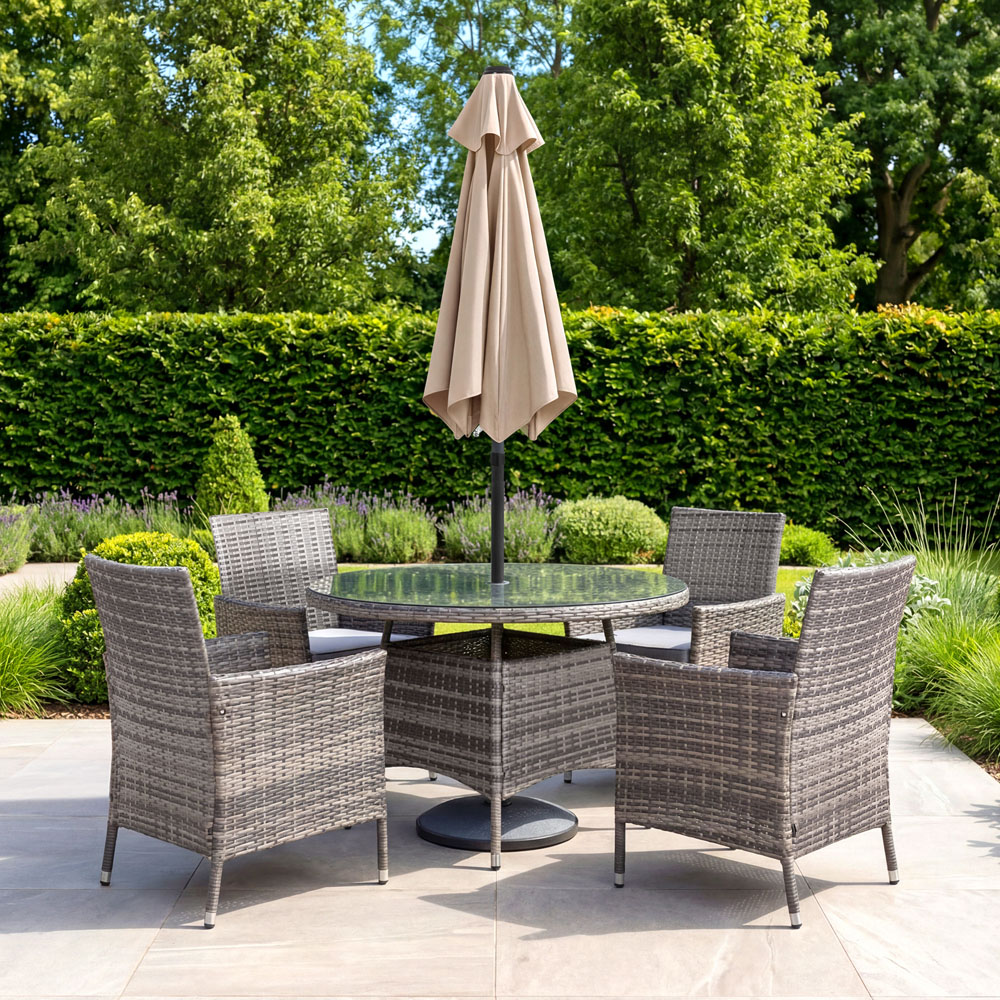 Charles Bentley Beige Metal Crank Parasol 2m Image 4