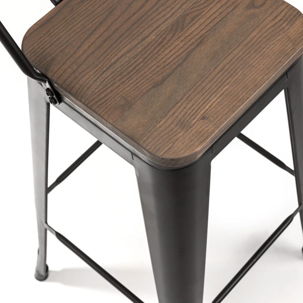 Julian Bowen Grafton 4 Seater Bar Table Set with Stools Black Image 5