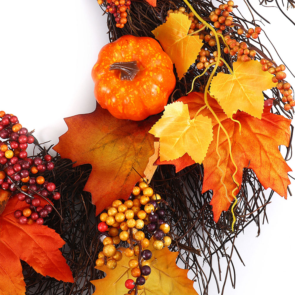 Living and Home Halloween Wreath with Maple Fall Image 5