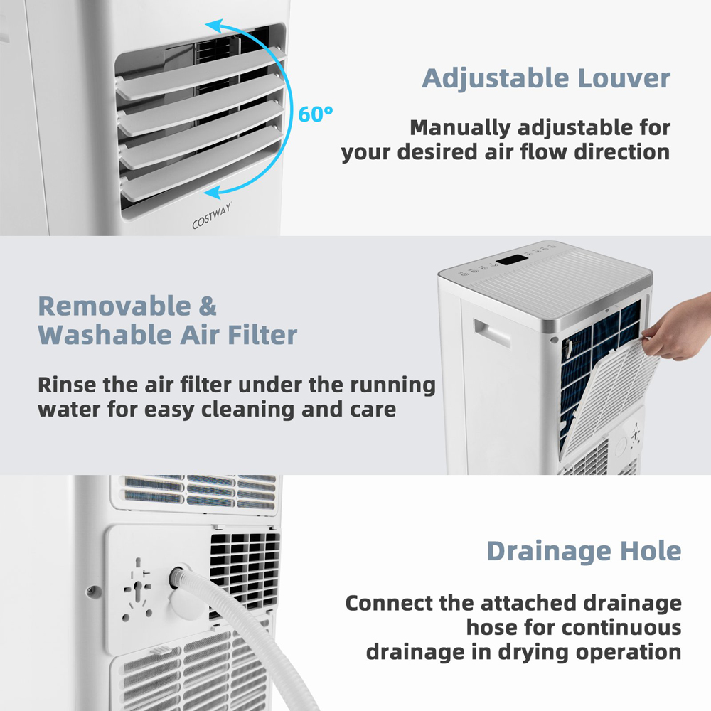 Costway 7000BTU Portable Air Conditioner with Remote Control Image 8