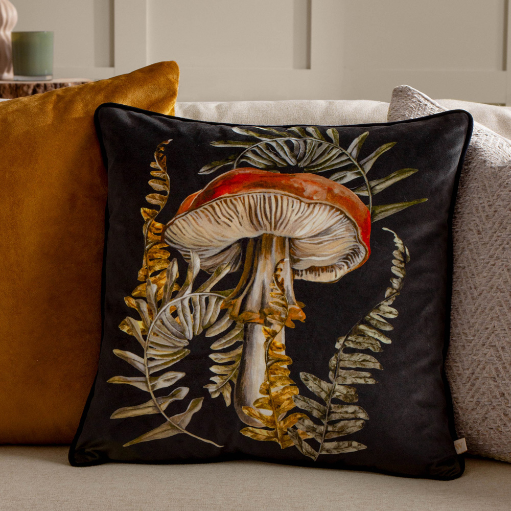 Wylder Nature Kielder Forest Hatfield Black Printed Cushion 43 x 43cm Image 2