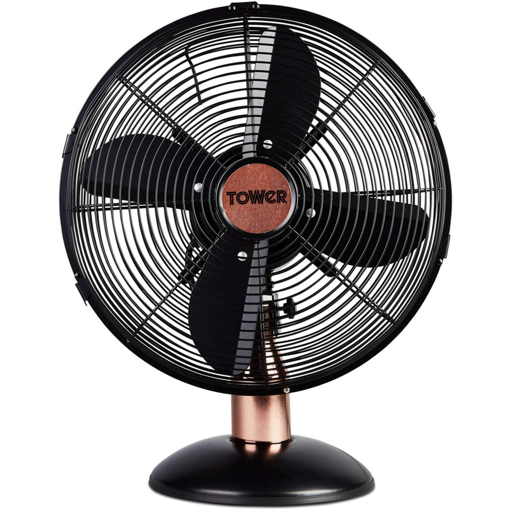 Tower Cavaletto 12 inch Black Metal Desk Fan Image 1