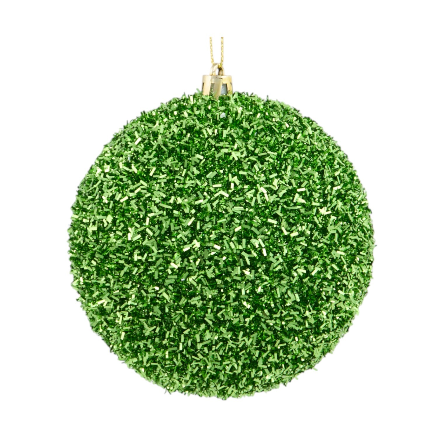 Pack of 4 Tinsel Baubles Green Image 3