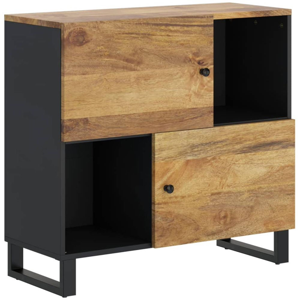vidaXL 2 Door 2 Shelf Honey Brown Mango Wood Sideboard Image 4