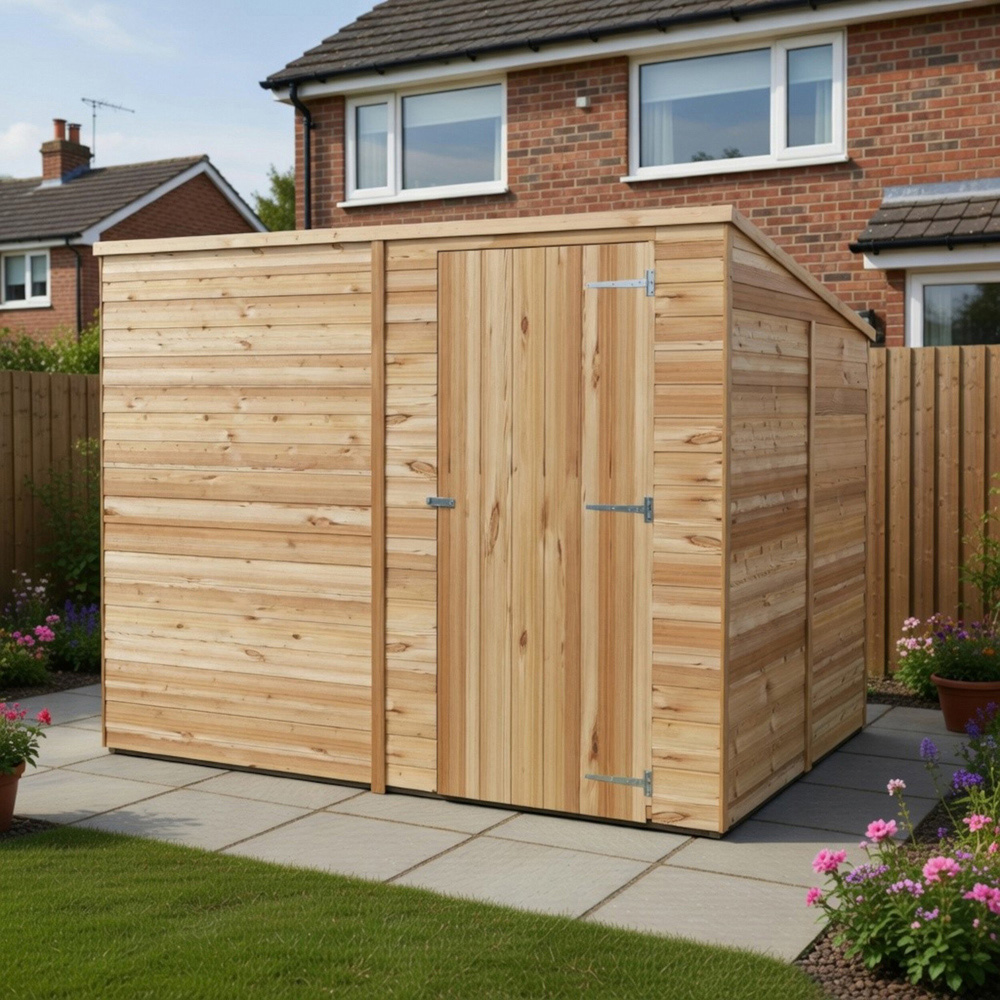 Shire Super Value 8 x 6ft Overlap Pent Garden Shed Image 2