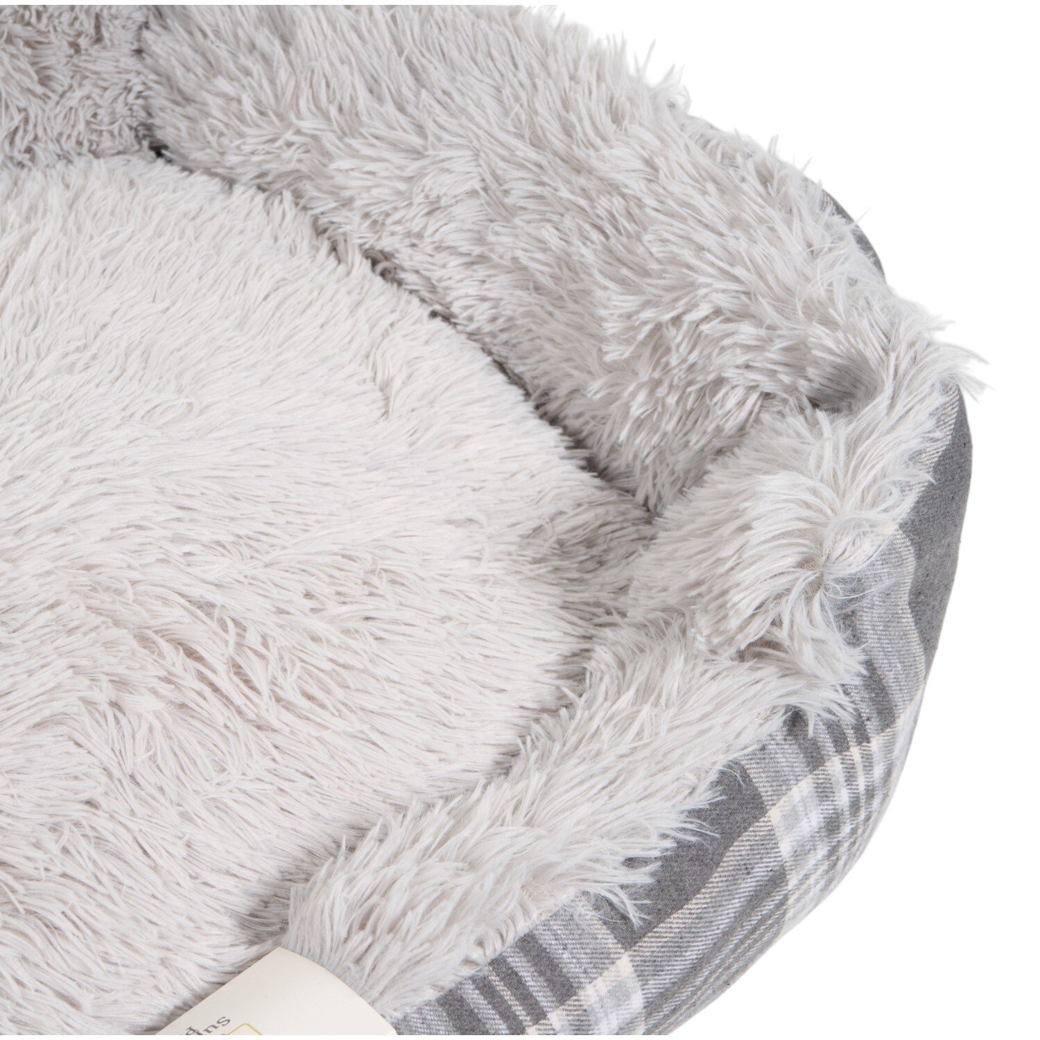 Super Fluffy Soft Pet Bed Grey Large Image 3