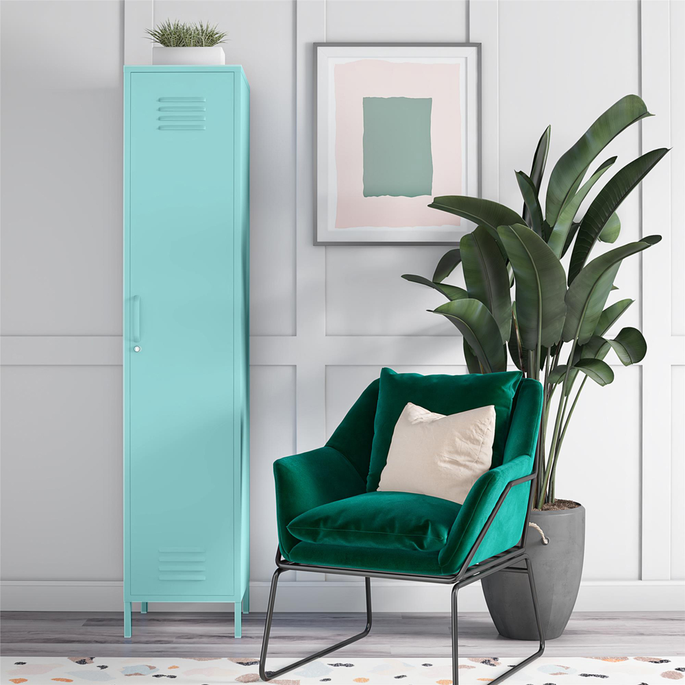 Novogratz Cache Single Door Mint Metal Locker Storage Cabinet Image 7