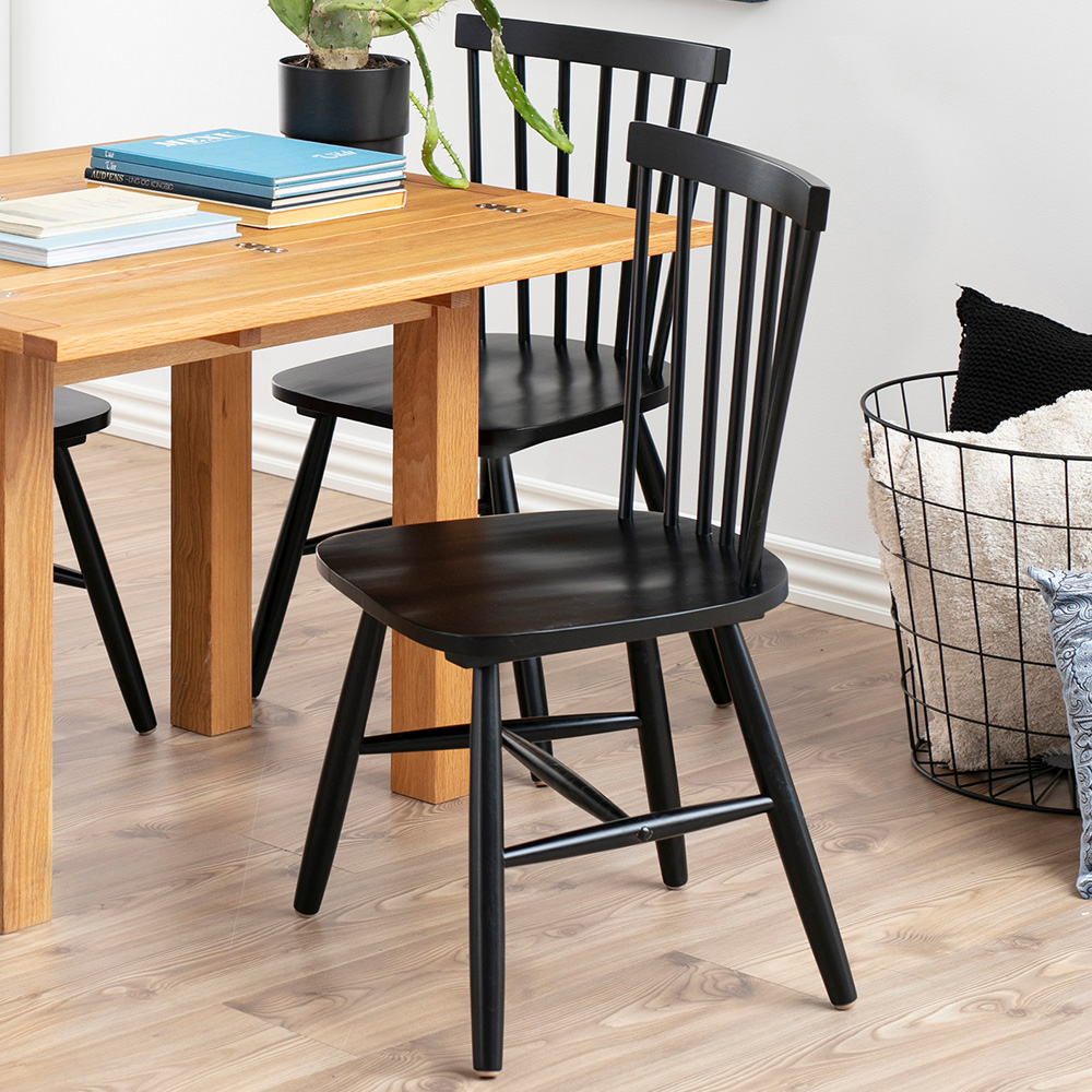 Florence Riano Set of 2 Black Dining Chairs Image 1