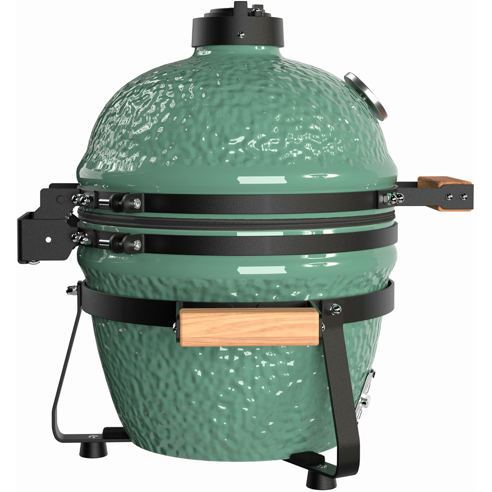 Ottimo Searsmith Green Ceramic Kamado BBQ with Bamboo Handle 13 inch Image 6
