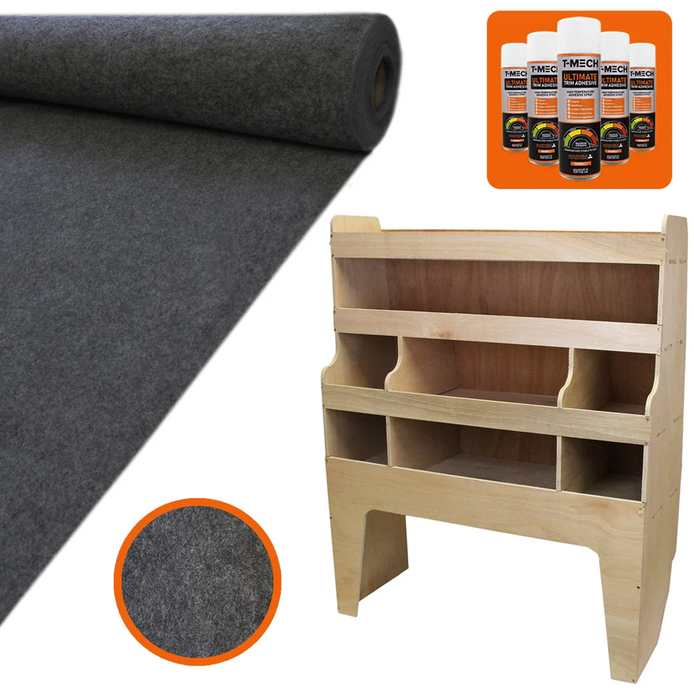 Monster Shop 11m2 Anthracite Van Lining Glue and VW Transporter Rack Image 6
