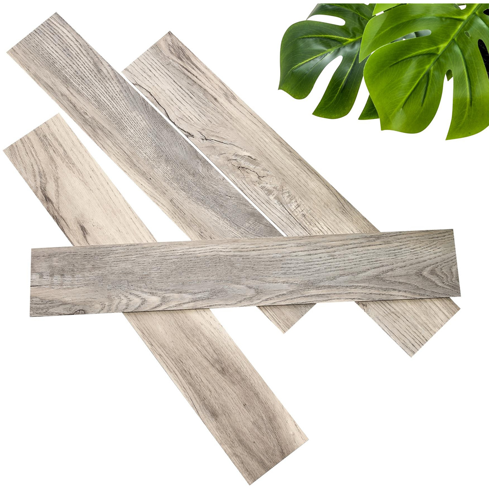 Walplus White Wash Barnwood Oak Wood-Effect Vinyl Plank 60.96 x 10.16cm 34 Pack Image 2
