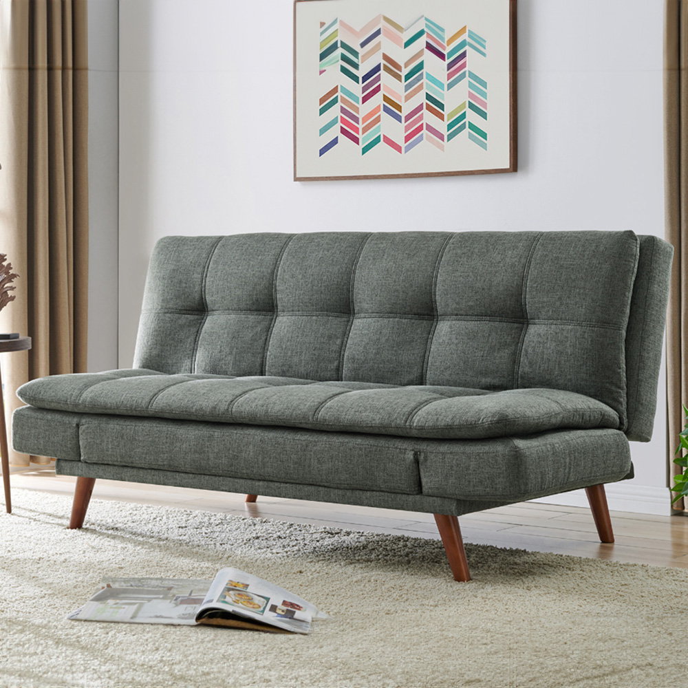 Home Detail Duncan 2 Seater Grey Fabric Sofa Bed Image 1