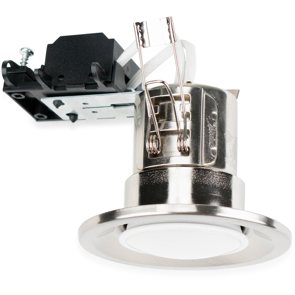 ValueLights Brushed Chrome Cool White LED Ceiling Downlight 20 Pack Image 1