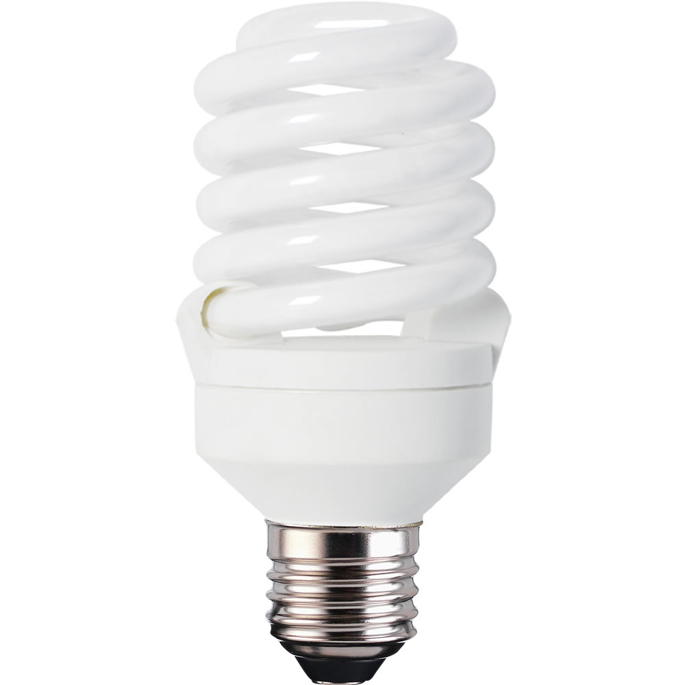 Wilko 1 pack Screw E27/ES CFL Energy Saving 23W Spiral Light Bulb Image 1