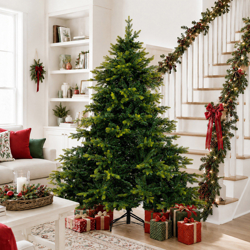 Abrihome Green Artificial Christmas Tree with 1760 Mixed Tips 8ft Image 2