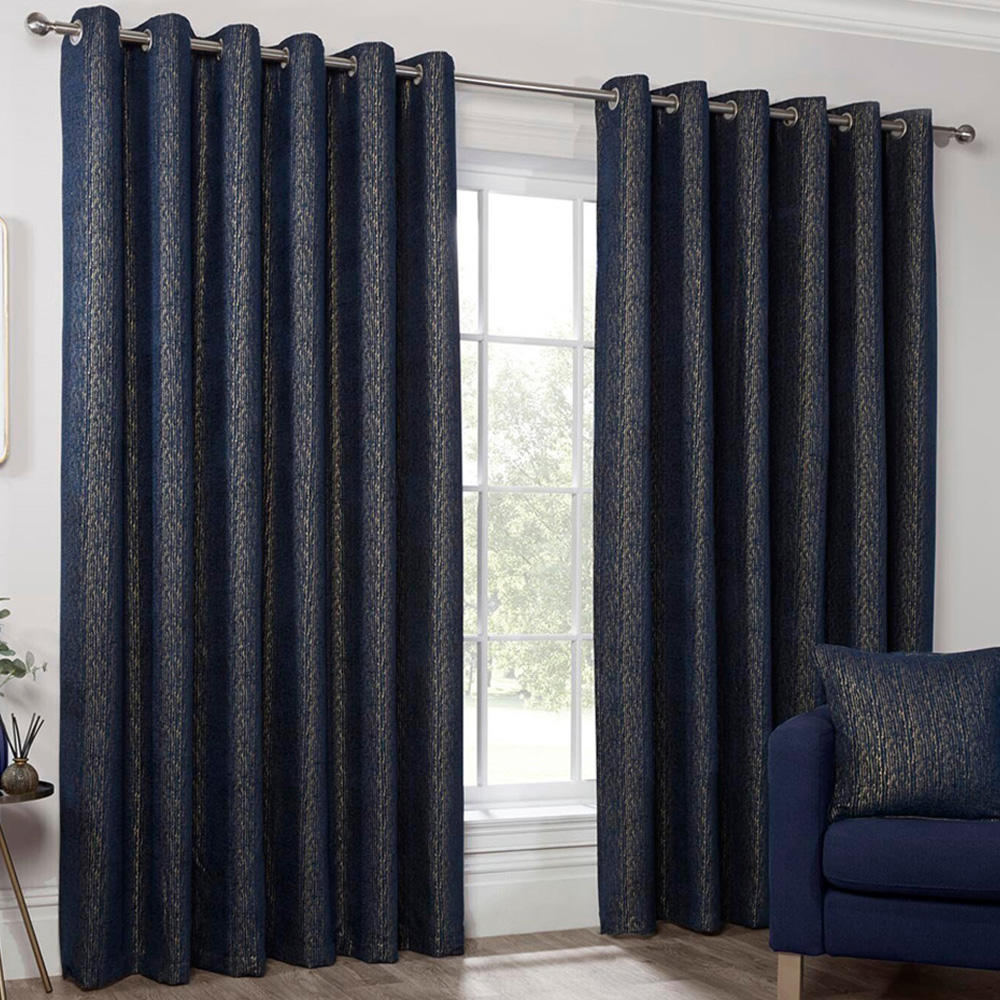 Nova Navy Eyelet Curtain 229cm Image 1