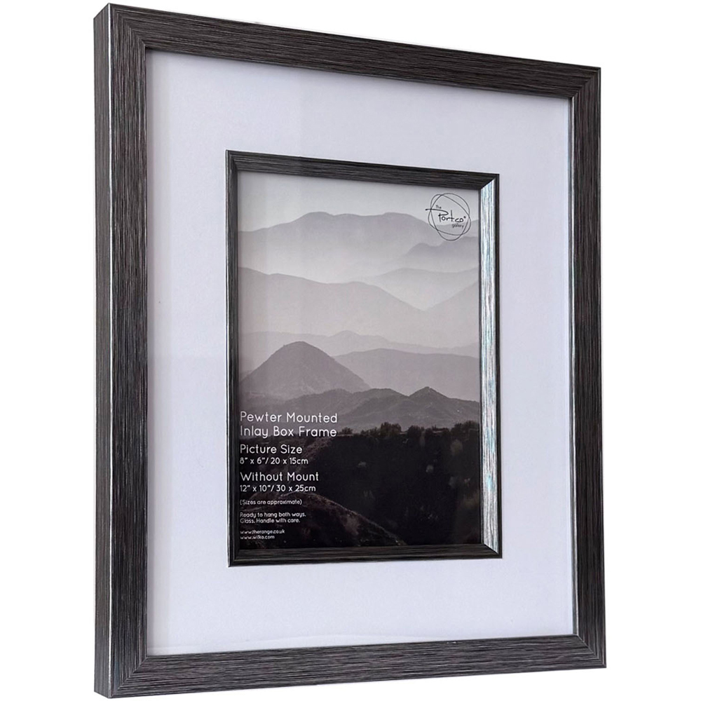 Pewter Mounted Inlay Box Frame Pewter 8 x 6 inch Image 2