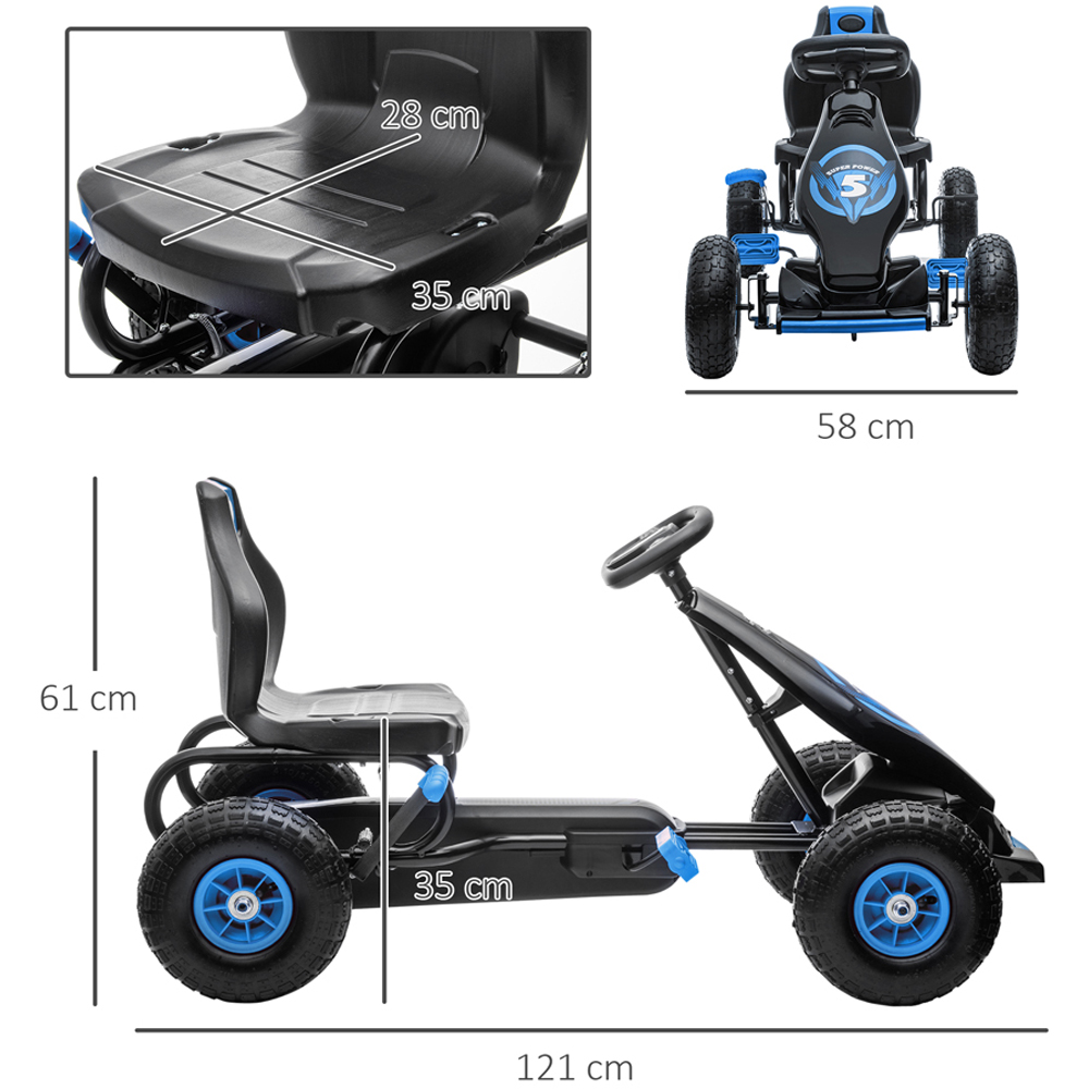 Tommy Toys Kids Blue Adjustable Seat Pedal Go Kart Image 7