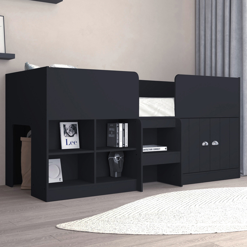Seconique Orlando Single Sleeper Dark Grey Low Sleeper Bed with Storage Image 1