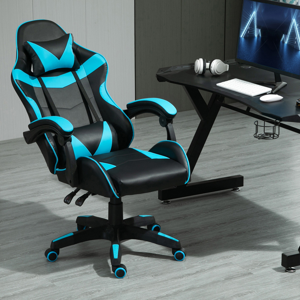 Blue Tilt and Swivel Computer Chair Image 5