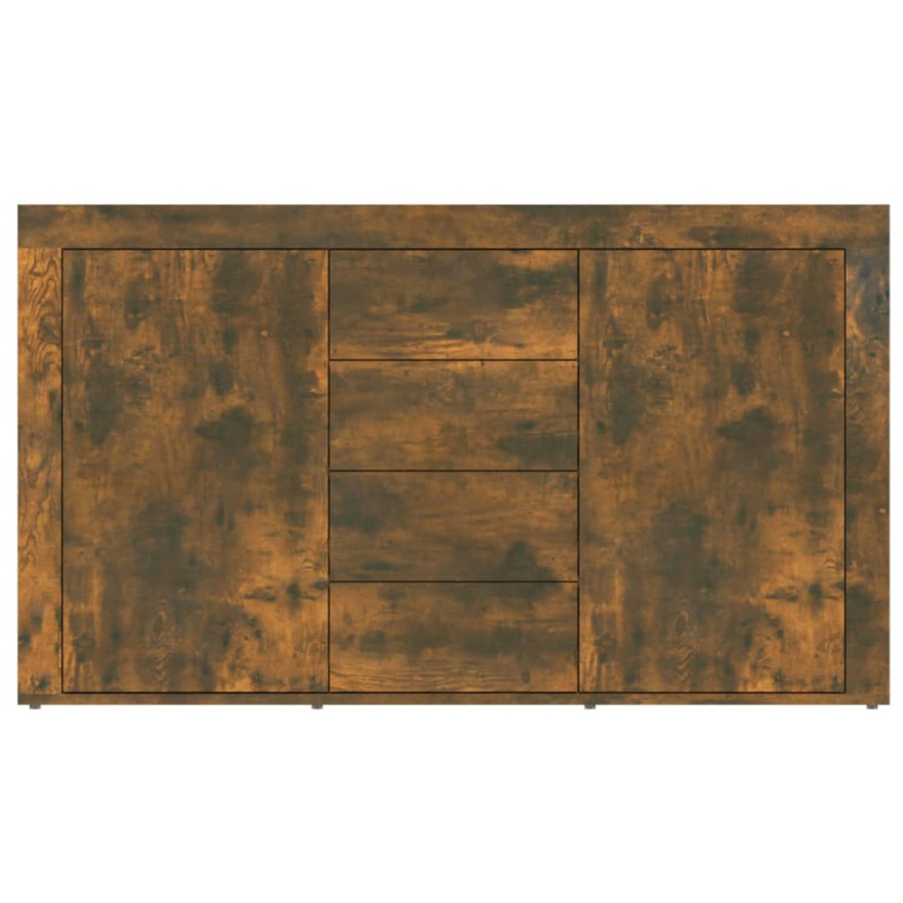 vidaXL 2 Door 4 Drawer Smoked Oak Sideboard Image 5