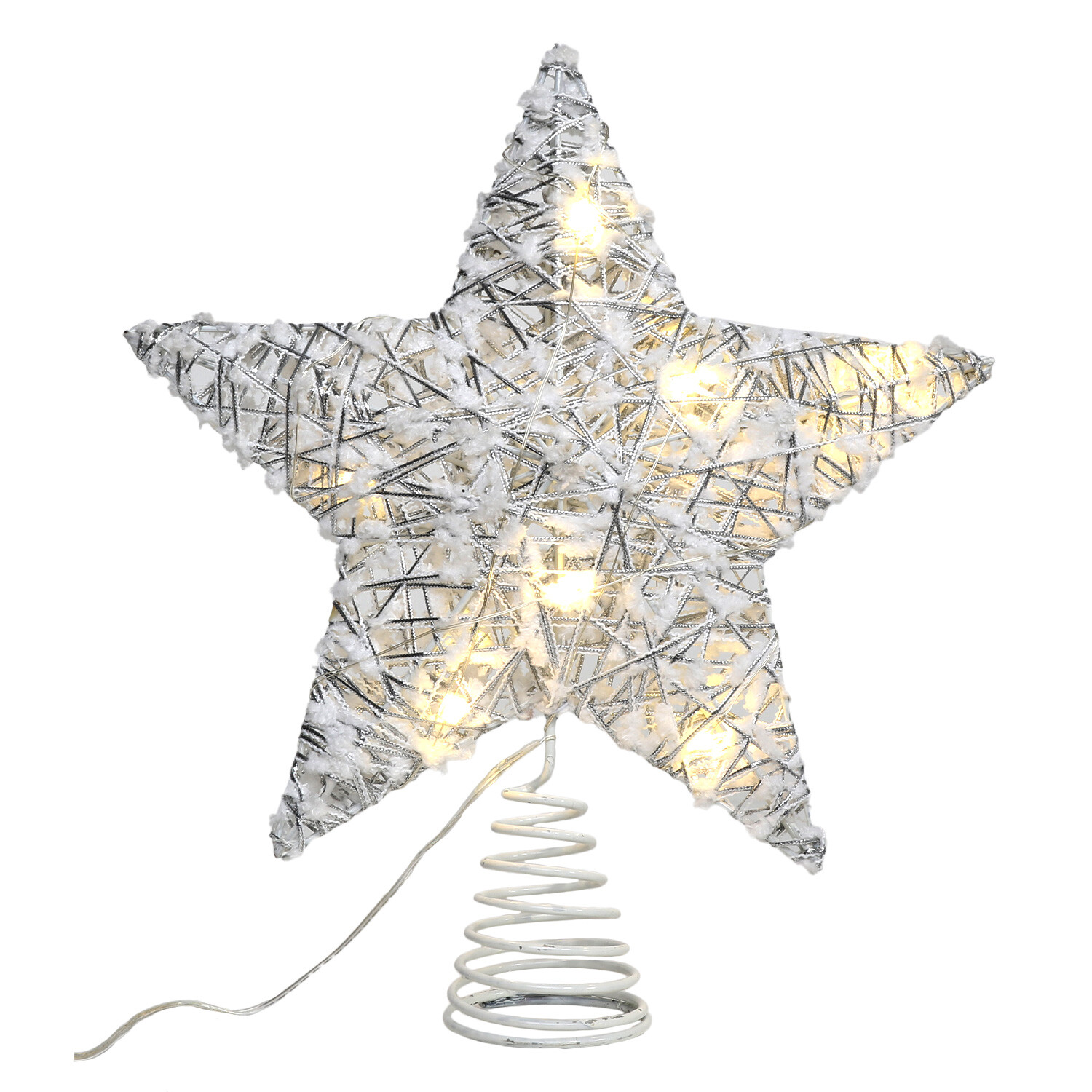 LED Silver Star Tree Topper Image 1