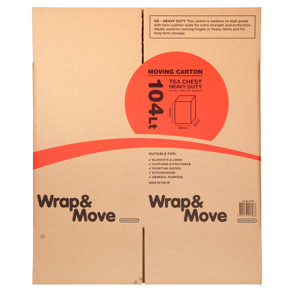 Wrap & Move Heavy Duty X-Large Moving Box 104L 5 Pack Image 4