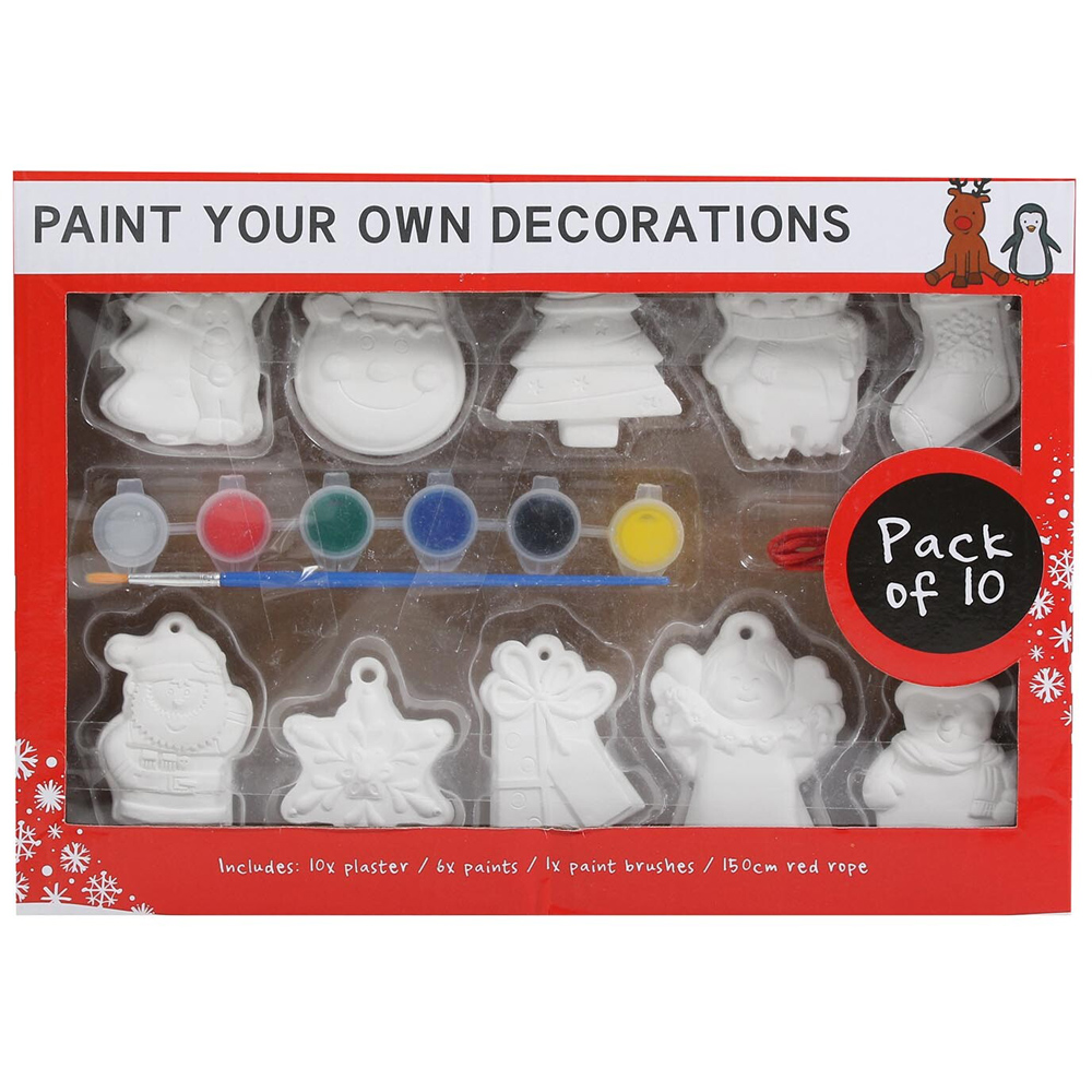 Crafty Club Paint Your Own Christmas Decorations Kit 10 Pack Image