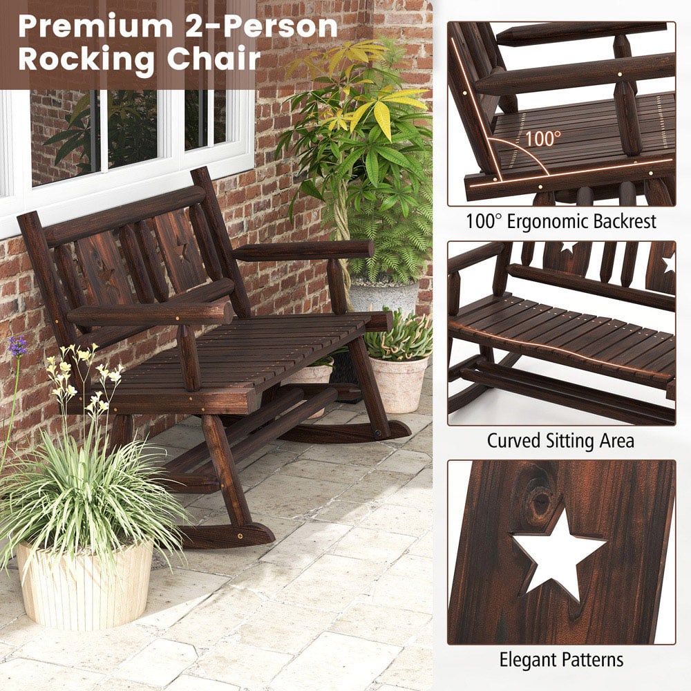 Costway 2 Seater Patio Rocking Bench Image 7