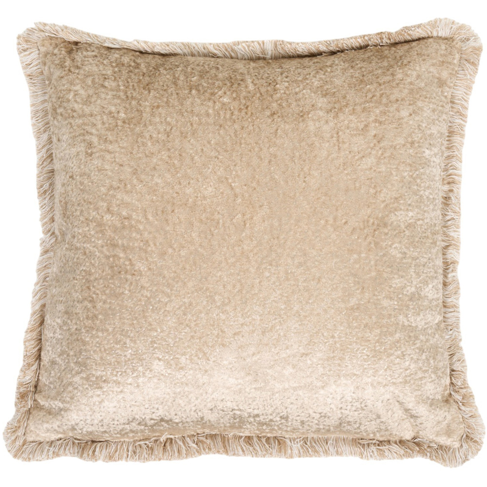 Ella Fringe Edge Cushion Champagne Image 4