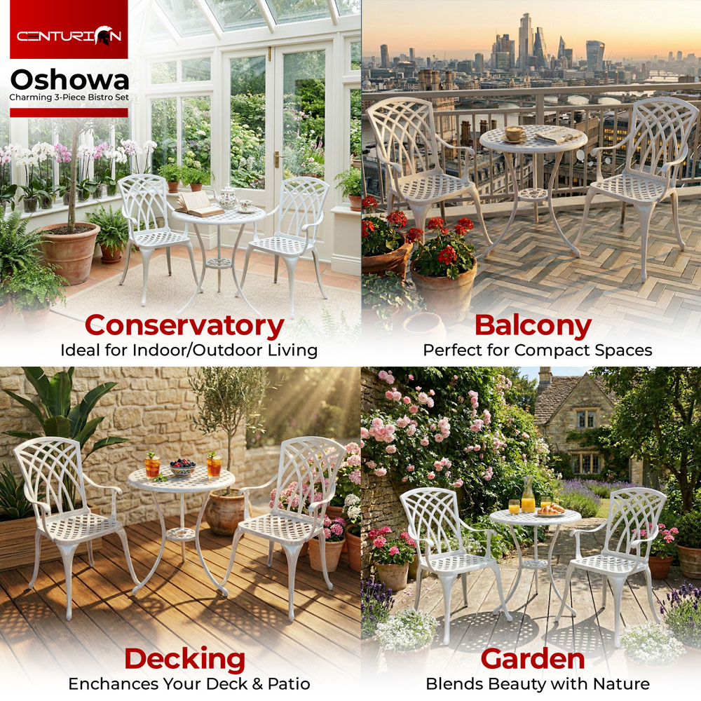 Centurion Supports OSHOWA 2 Seater White Bistro Set Image 5