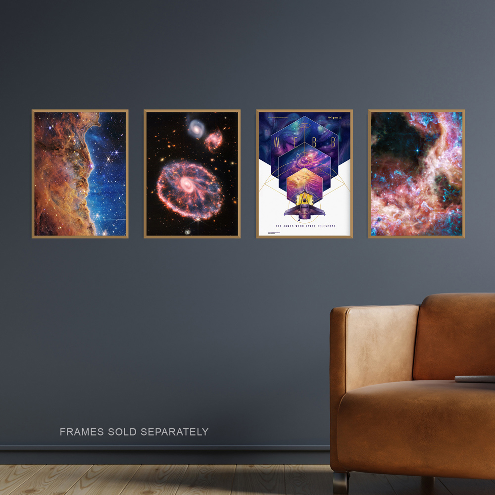 Artery8 NASA James Webb Space Telescope Carina Tarantula Nebula Wall Art Print 30 x 41cm 4 Pack Image 2