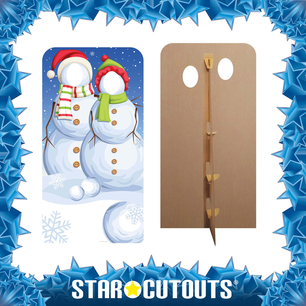 Star Snowmen Stand In Cutouts Christmas Cardboard Cutout 6.1ft Image 3