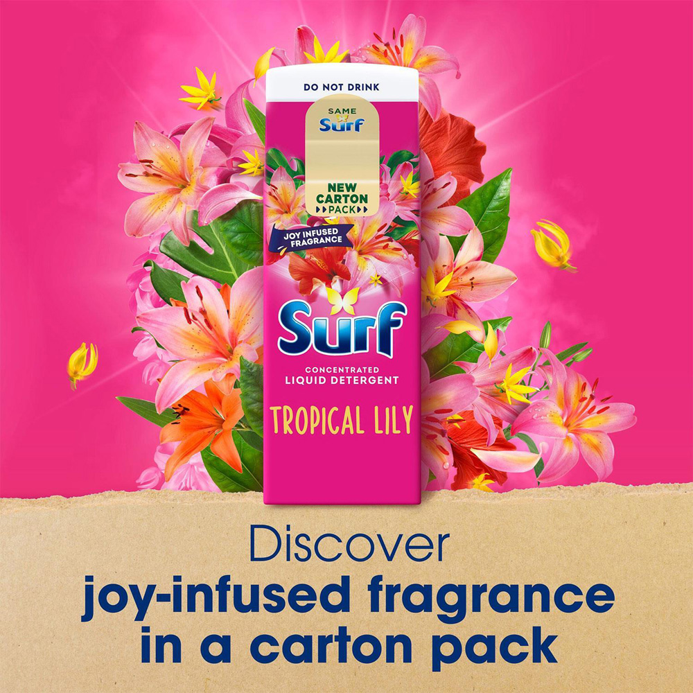 Surf Tropical Lily Concentrated Liquid Laundry Detergent 24 Washes 648ml 6 Pack Image 6