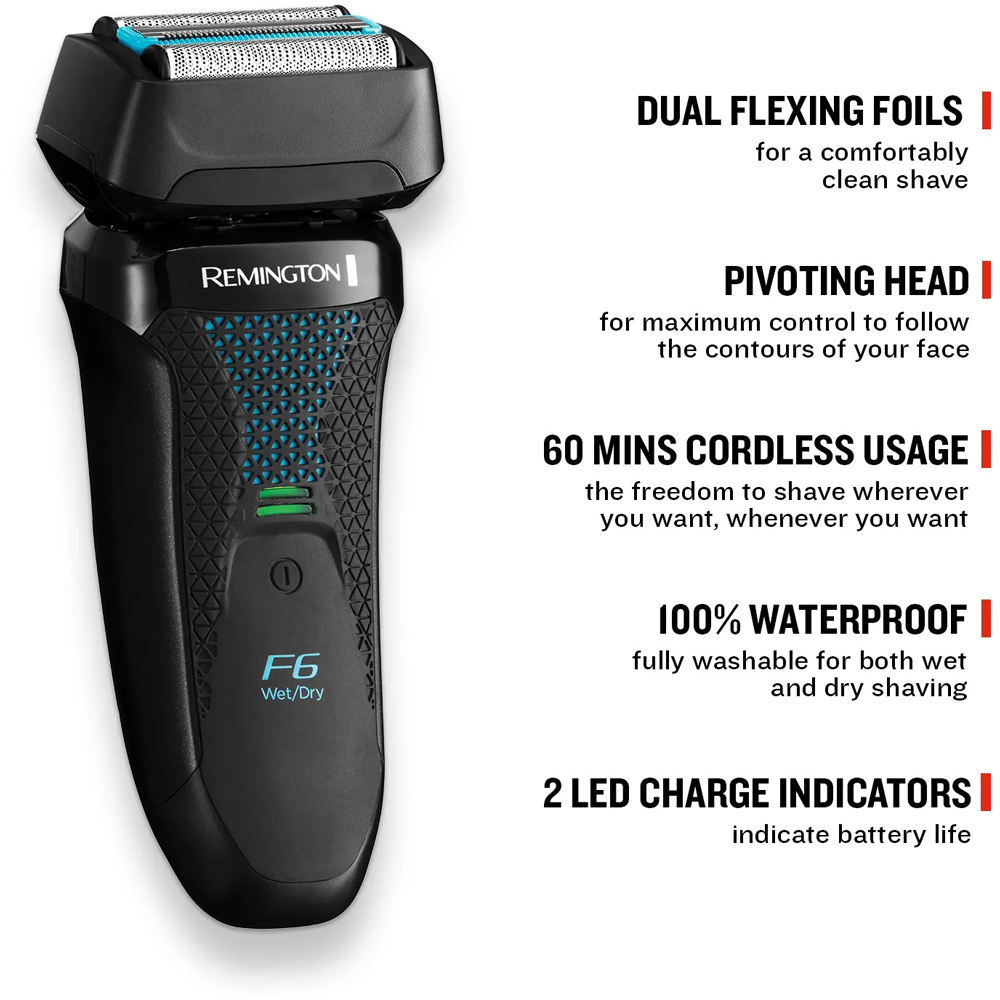 Remington F6 Style Series Waterproof Aqua Foil Electric Shaver Image 8
