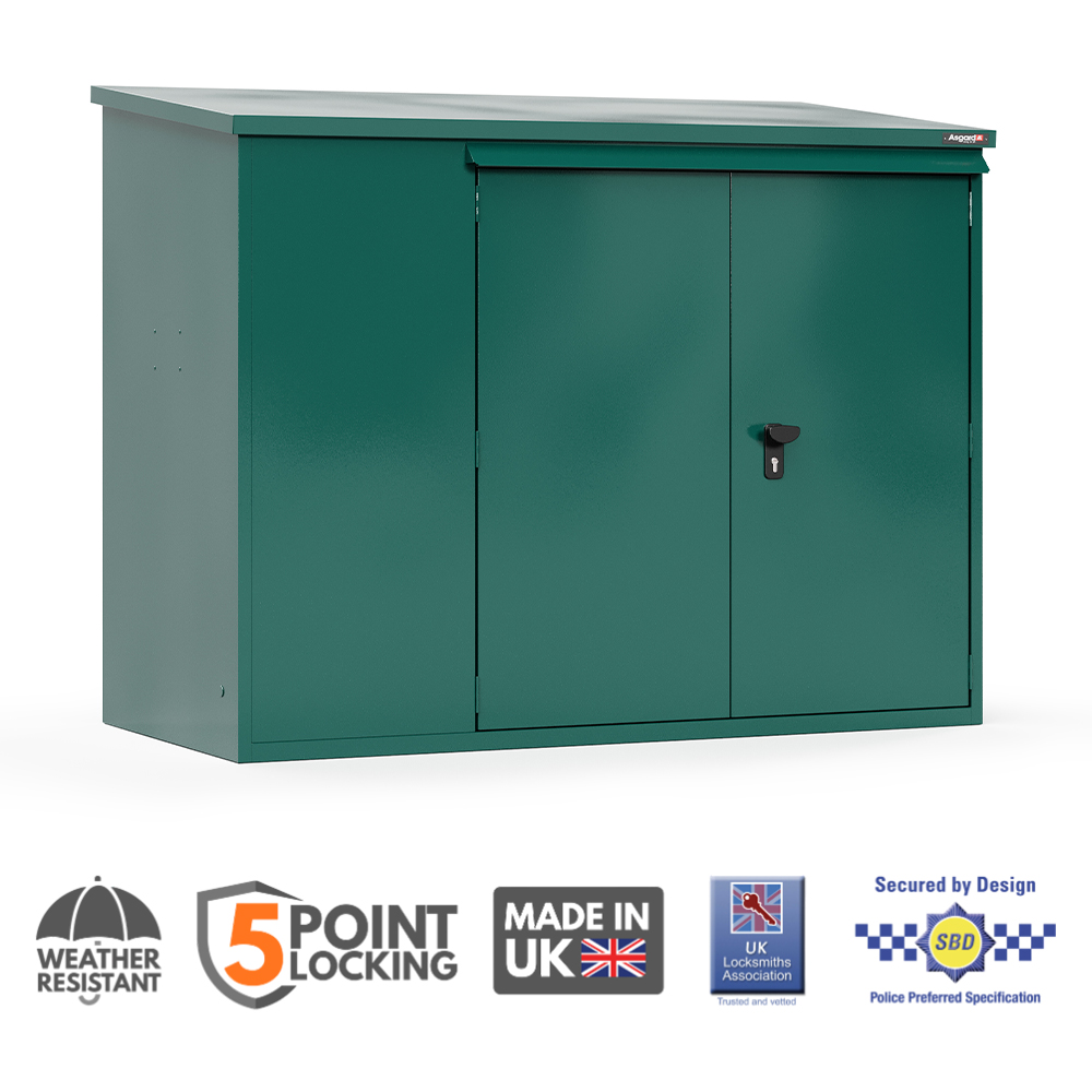Asgard Annexe Secured by Design 6 x 3ft Green Metal Caravan Shed with Floor and 5 Point Locking Image 2