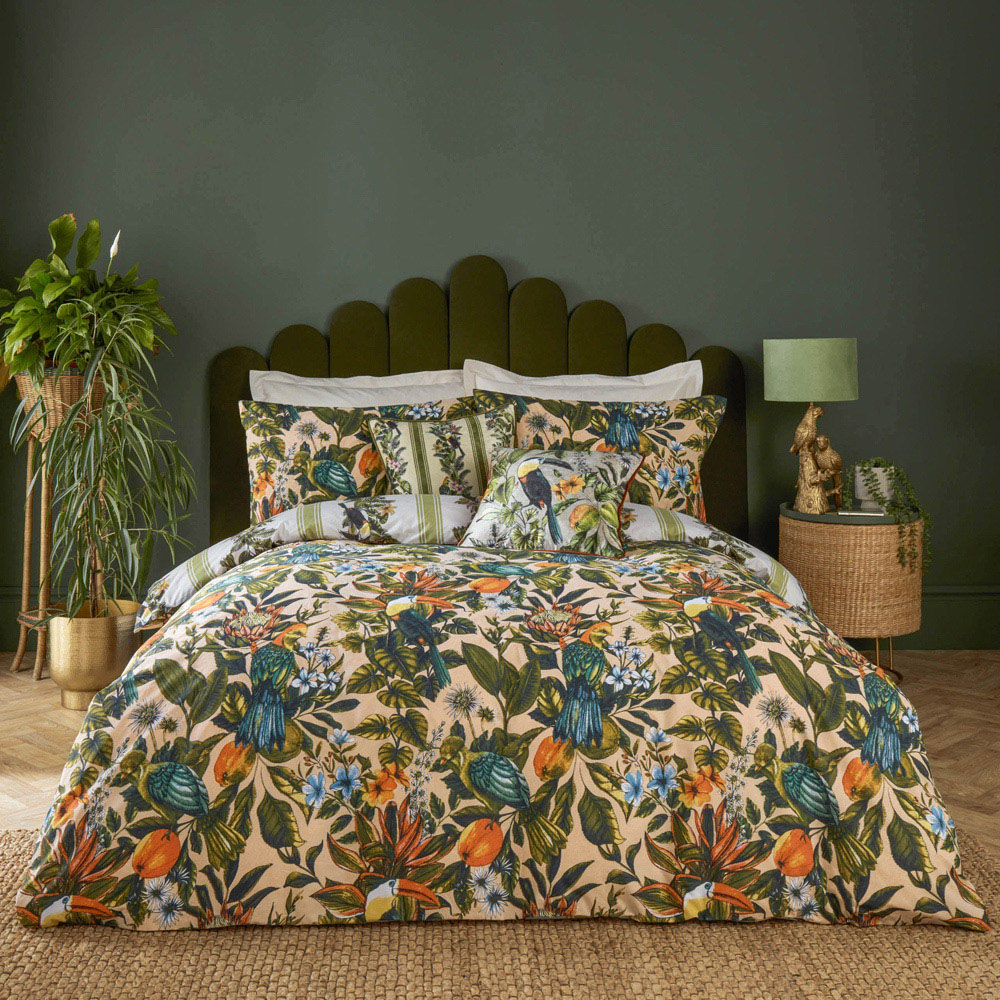 furn. Leilani Double Multicolour Printed Floral Duvet Set Image 5