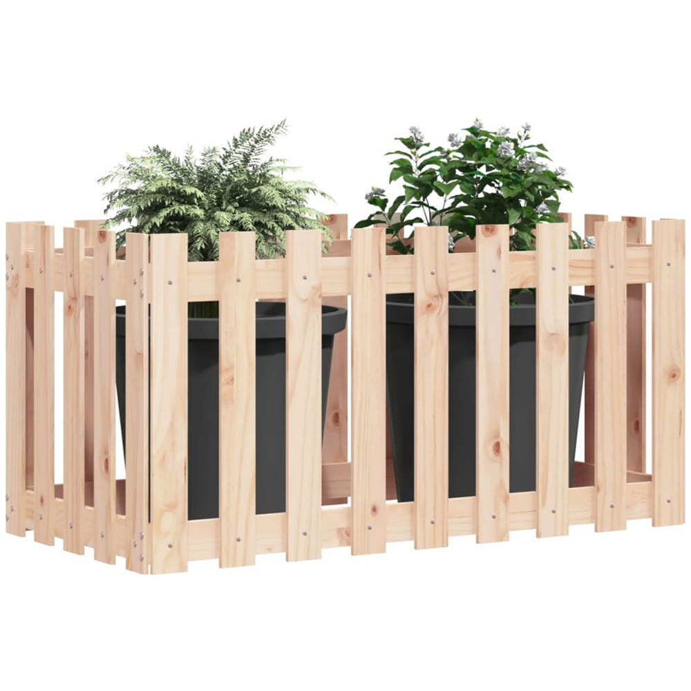 vidaXL Brown Solid Pine Wood Raised Garden Bed 50 x 100 x 50cm Image 2