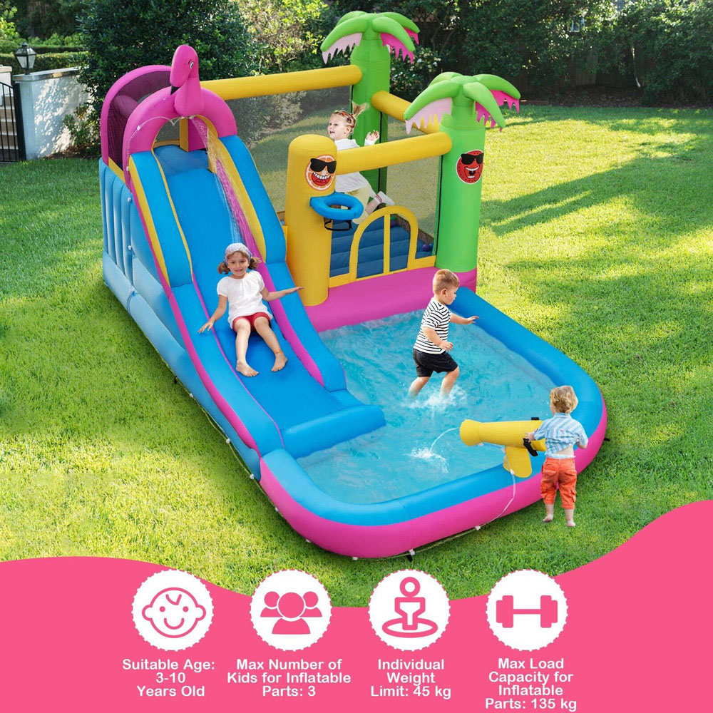 Costway Inflatable Water Slide Bouncy House with Air Blower 680W Image 6